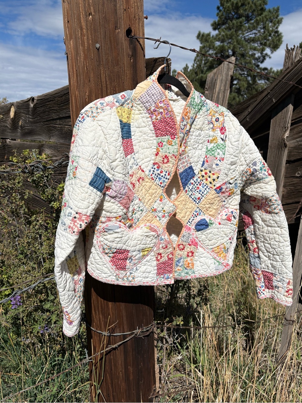 Prairie Romance Quilted Heart Pockets Patchwork Jacket size 0-6 - Picture 8 of 14
